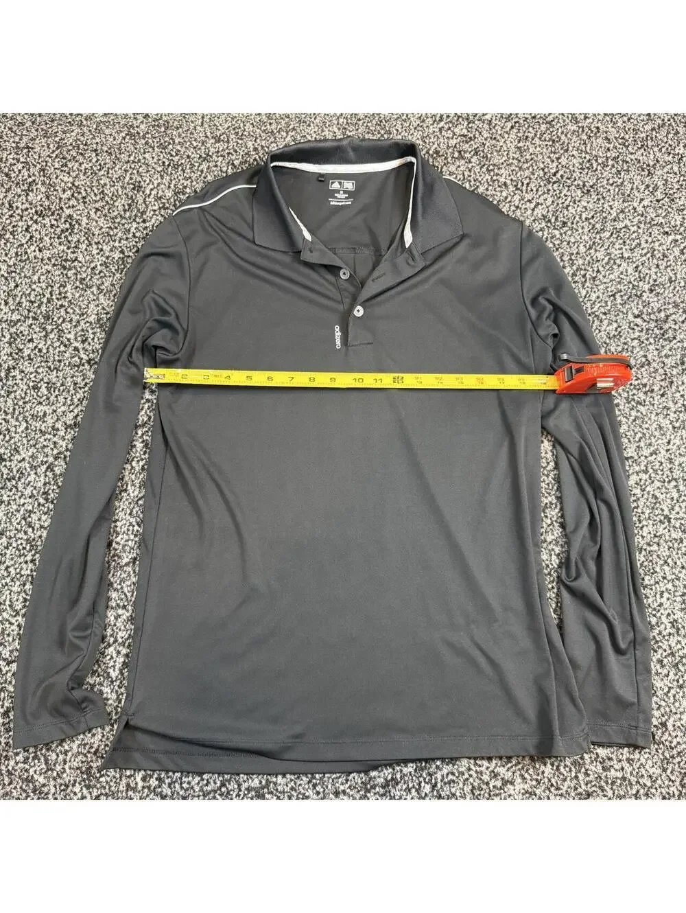 Adidas Golf Long Sleeve Polo Shirt Mens Medium Gray Performance Golf